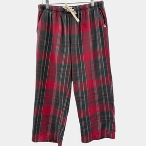 Pact Organic Cotton Plaid Flannel Unisex Pajama Lounge Pant | Green/Red | Medium